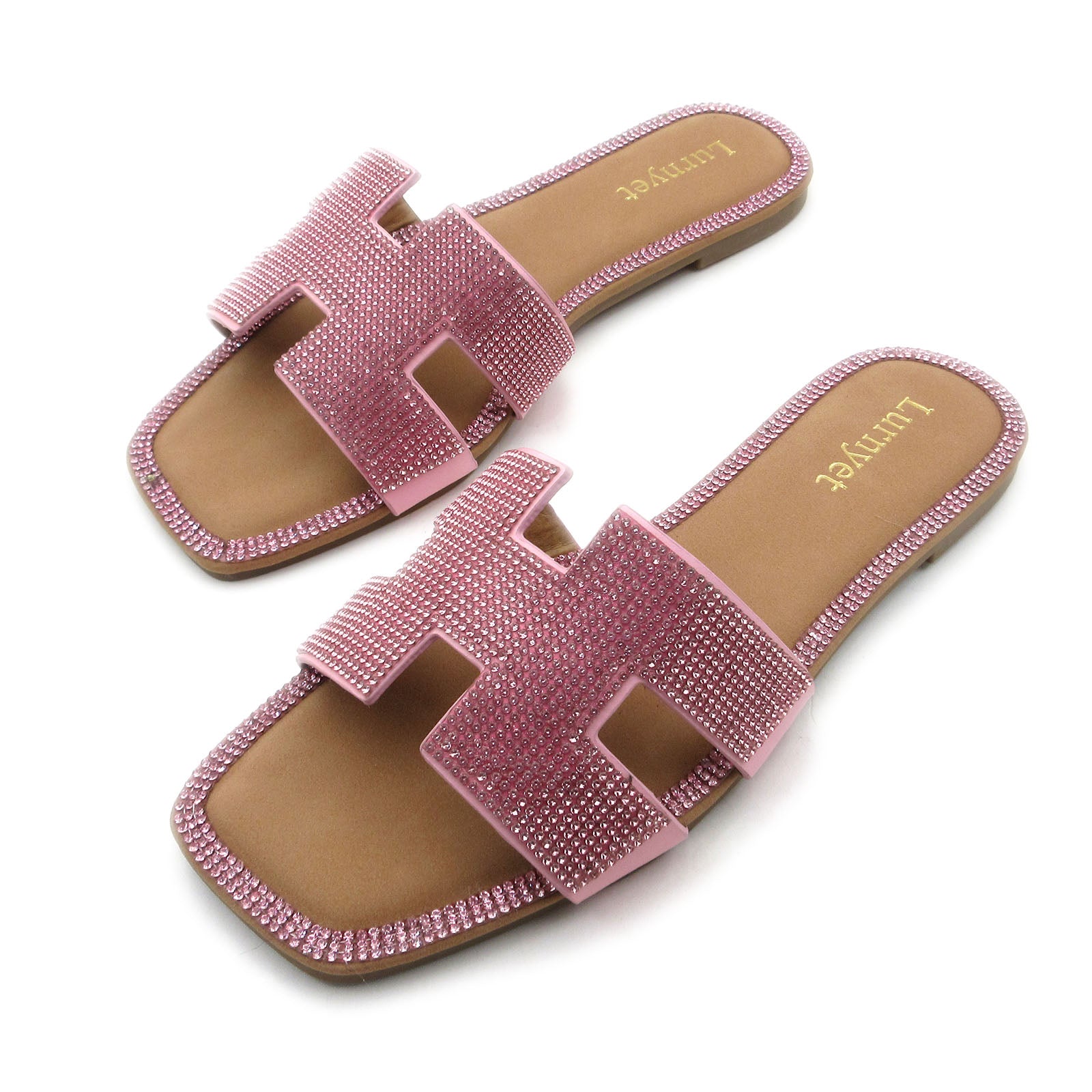 Women Rhinestone Embellished Flat Summer Sandal