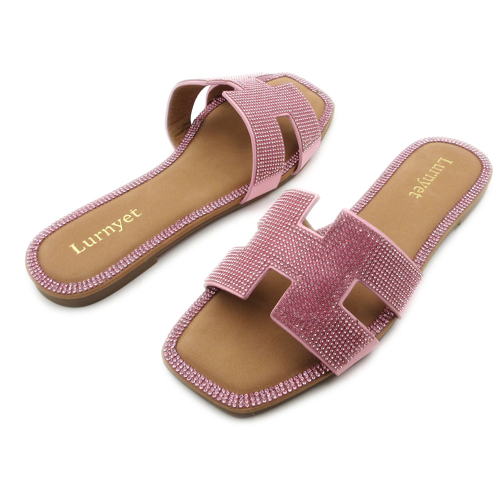 Women Rhinestone Embellished Flat Summer Sandal