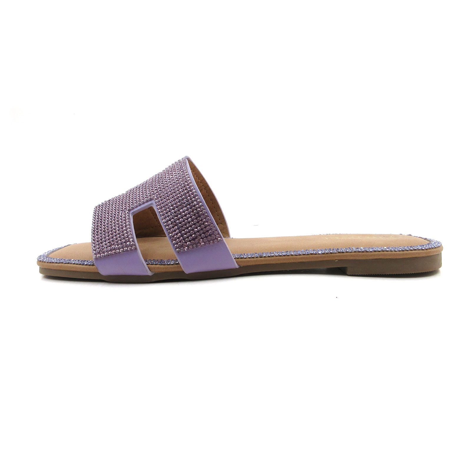 Women Rhinestone Embellished Flat Summer Sandal