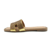 Women Rhinestone Embellished Flat Summer Sandal