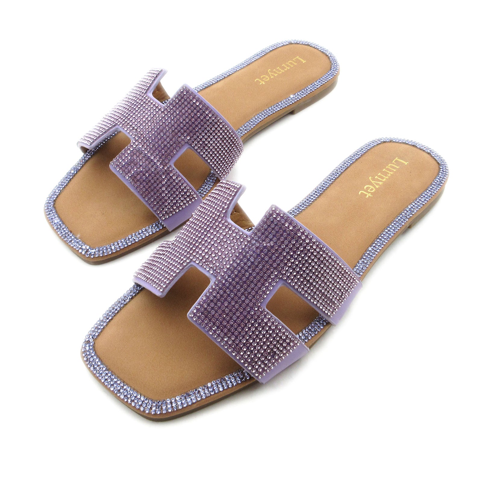 Women Rhinestone Embellished Flat Summer Sandal