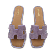 Women Rhinestone Embellished Flat Summer Sandal