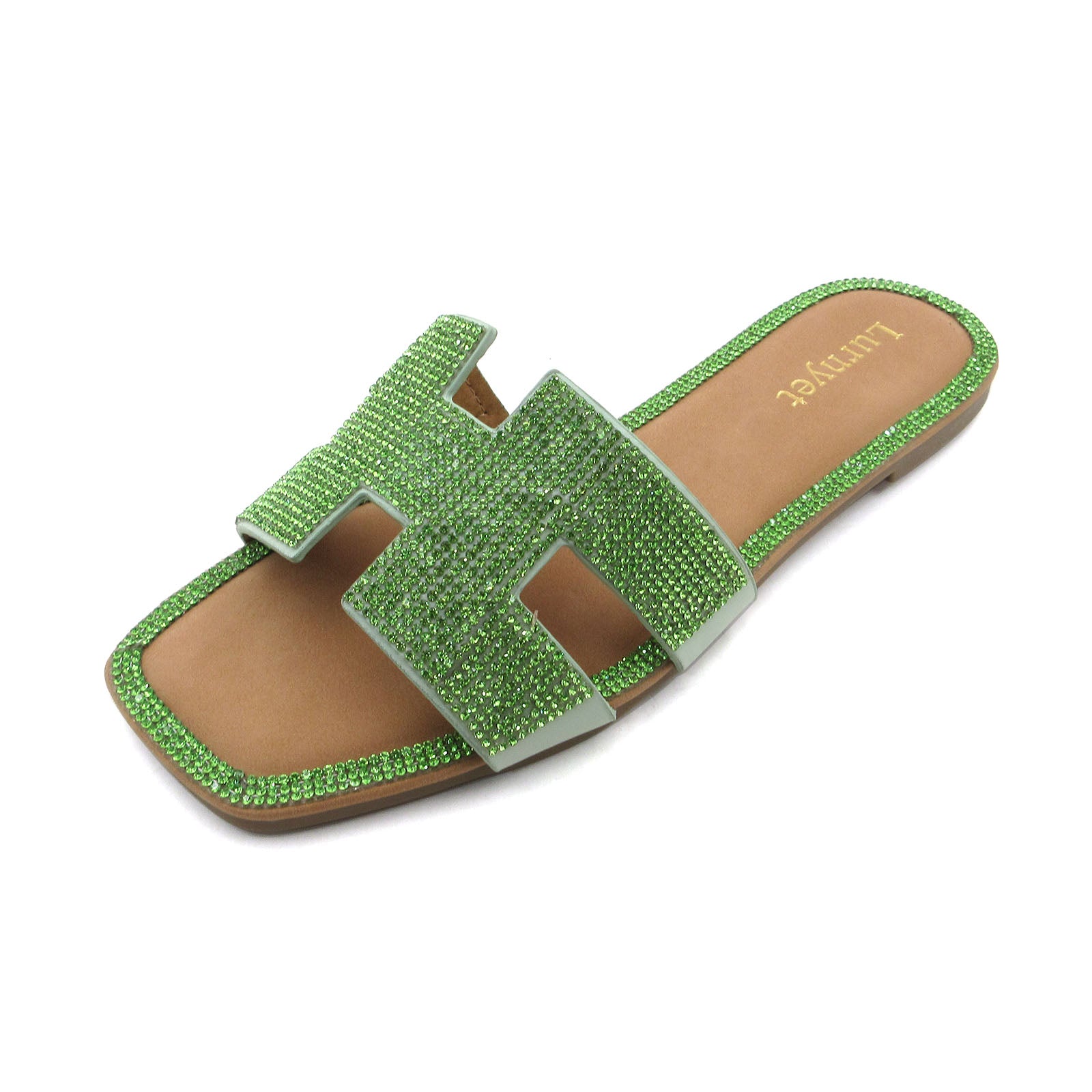 Women Rhinestone Embellished Flat Summer Sandal