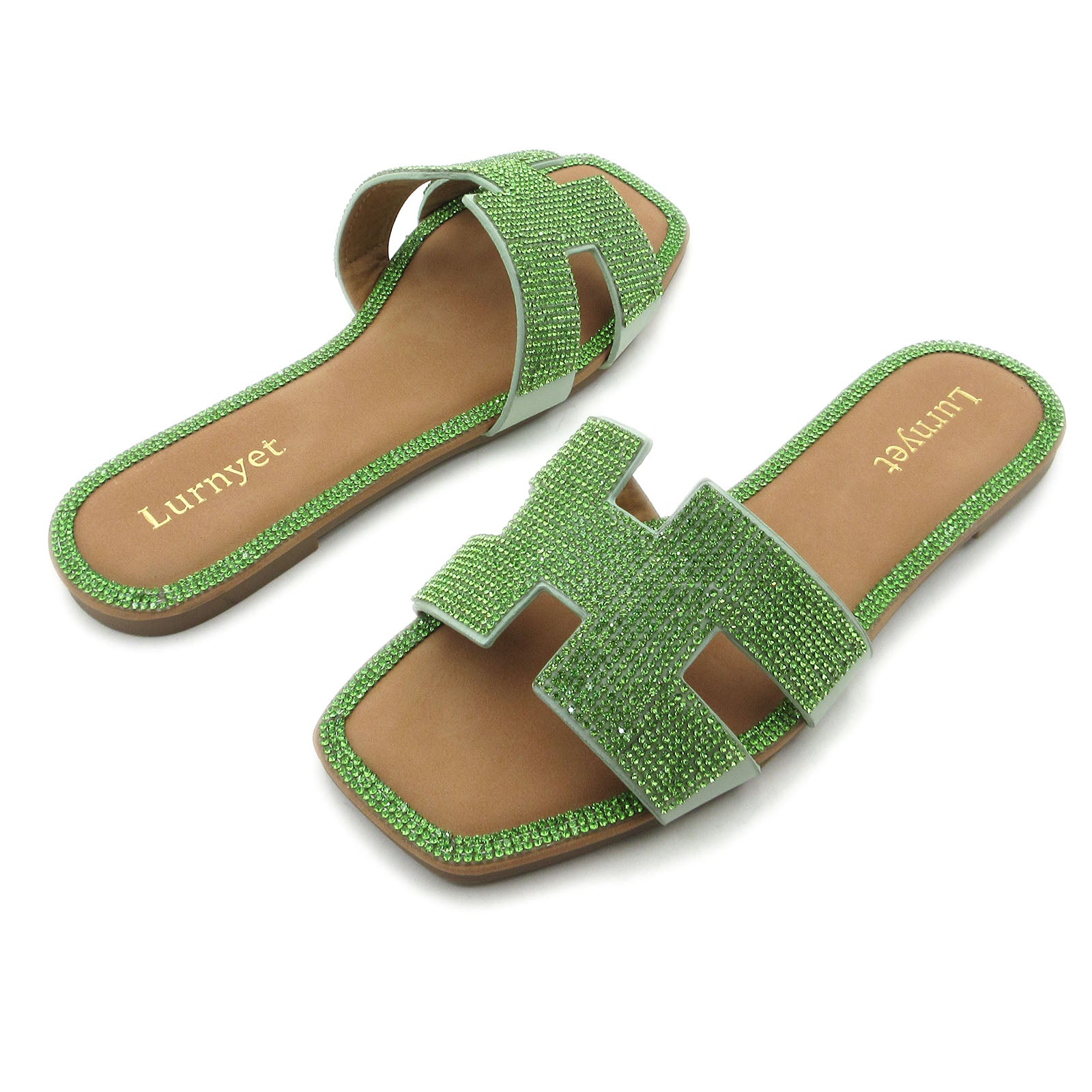 Women Rhinestone Embellished Flat Summer Sandal